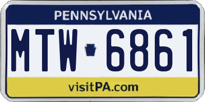 PA license plate MTW6861