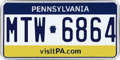 PA license plate MTW6864