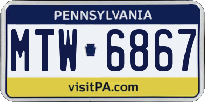 PA license plate MTW6867
