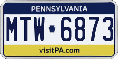 PA license plate MTW6873