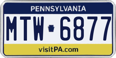 PA license plate MTW6877