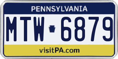 PA license plate MTW6879