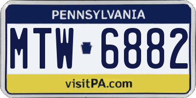 PA license plate MTW6882