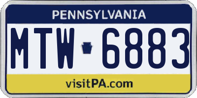 PA license plate MTW6883