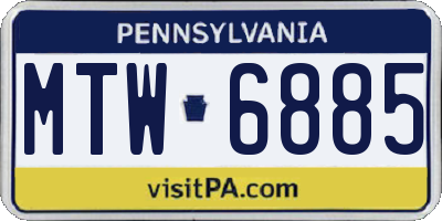 PA license plate MTW6885