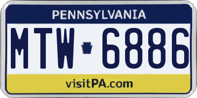 PA license plate MTW6886