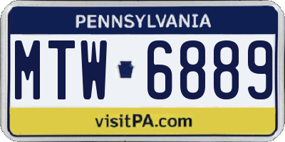 PA license plate MTW6889
