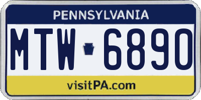 PA license plate MTW6890