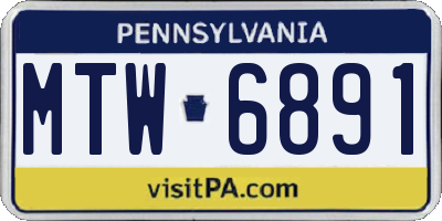 PA license plate MTW6891