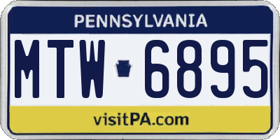 PA license plate MTW6895