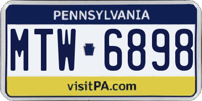 PA license plate MTW6898