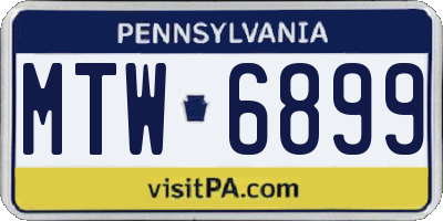 PA license plate MTW6899