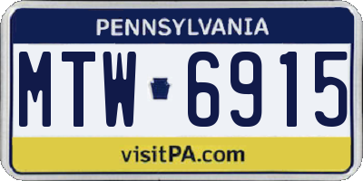 PA license plate MTW6915
