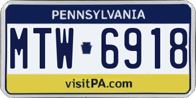 PA license plate MTW6918