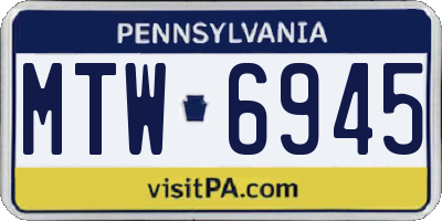 PA license plate MTW6945
