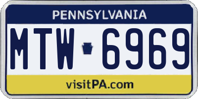 PA license plate MTW6969