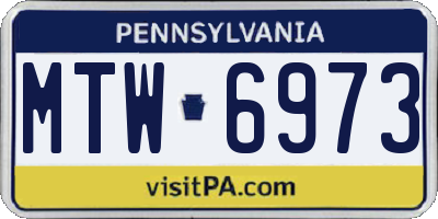 PA license plate MTW6973