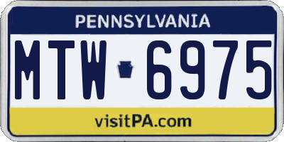 PA license plate MTW6975