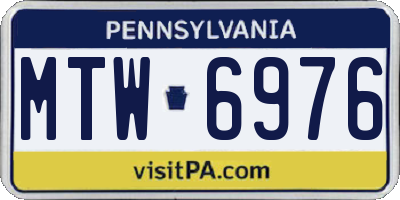 PA license plate MTW6976