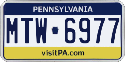 PA license plate MTW6977