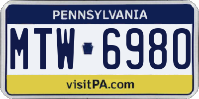 PA license plate MTW6980