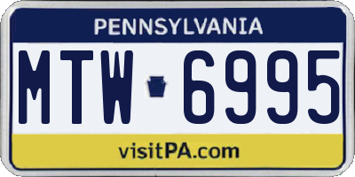 PA license plate MTW6995