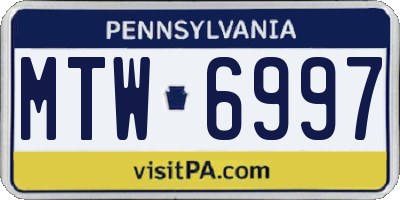 PA license plate MTW6997