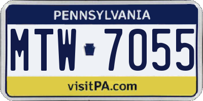 PA license plate MTW7055