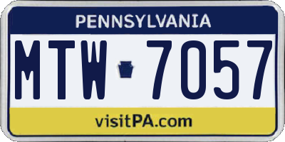 PA license plate MTW7057