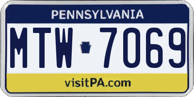 PA license plate MTW7069