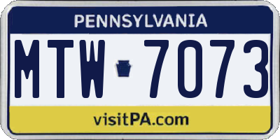 PA license plate MTW7073