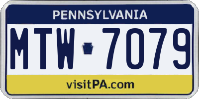 PA license plate MTW7079