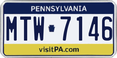 PA license plate MTW7146