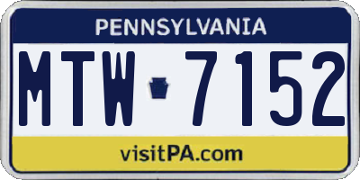 PA license plate MTW7152