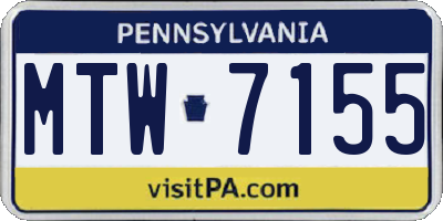 PA license plate MTW7155