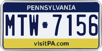 PA license plate MTW7156