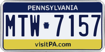 PA license plate MTW7157