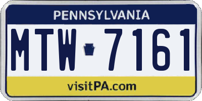 PA license plate MTW7161