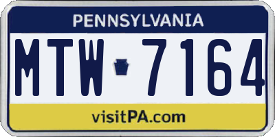 PA license plate MTW7164