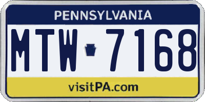 PA license plate MTW7168