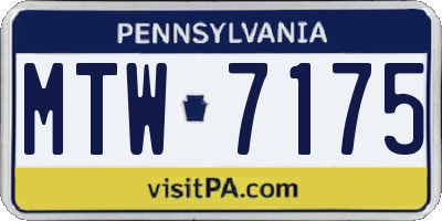 PA license plate MTW7175