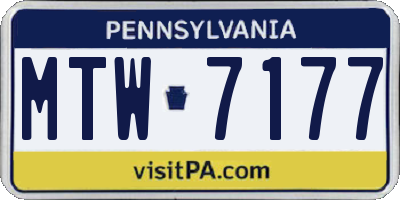 PA license plate MTW7177