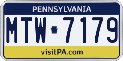 PA license plate MTW7179