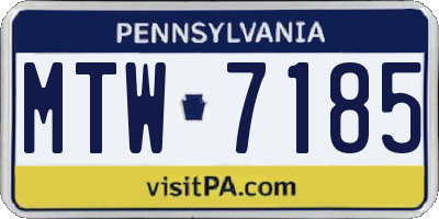 PA license plate MTW7185
