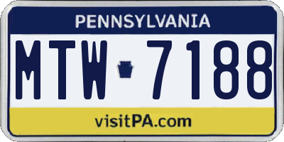 PA license plate MTW7188