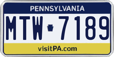 PA license plate MTW7189