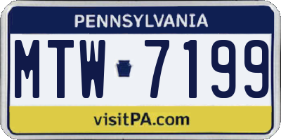 PA license plate MTW7199