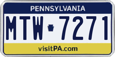 PA license plate MTW7271