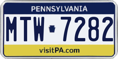 PA license plate MTW7282