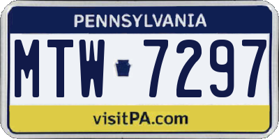 PA license plate MTW7297